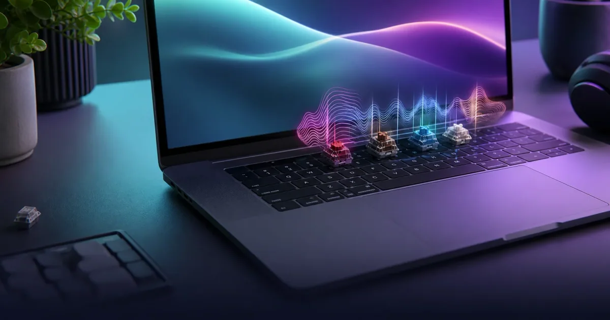 Mac typing focus workflow with private keyboard sound feedback