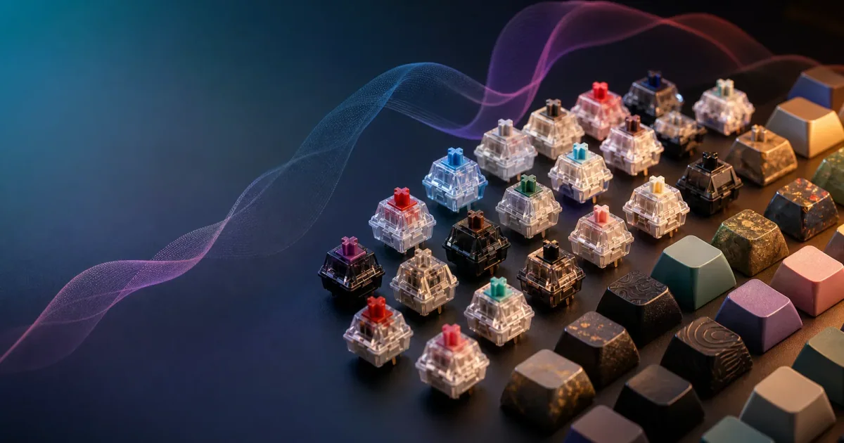 Mechanical keyboard switches for comparing typing sounds